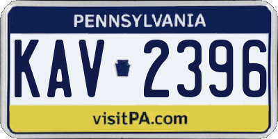 PA license plate KAV2396