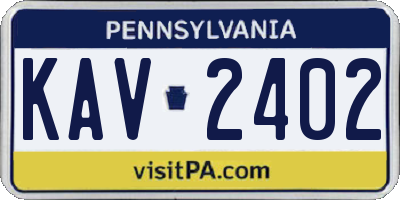 PA license plate KAV2402