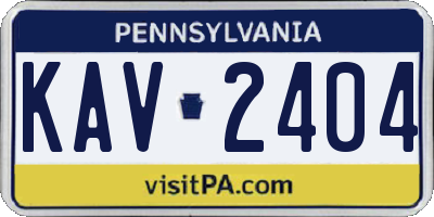 PA license plate KAV2404