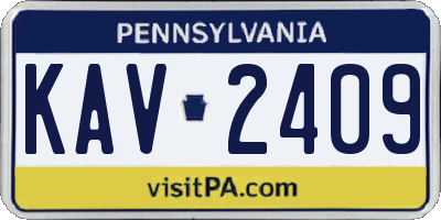 PA license plate KAV2409