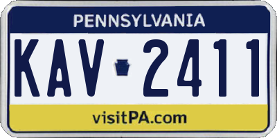 PA license plate KAV2411