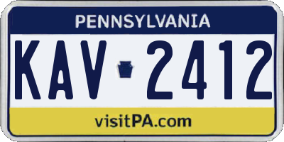 PA license plate KAV2412