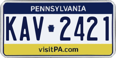 PA license plate KAV2421