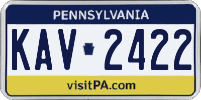 PA license plate KAV2422