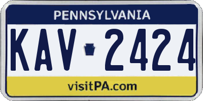 PA license plate KAV2424