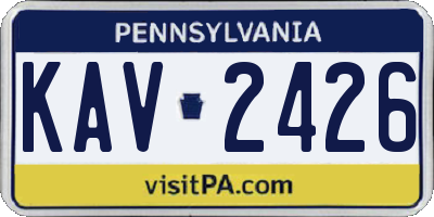 PA license plate KAV2426