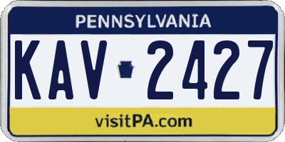PA license plate KAV2427