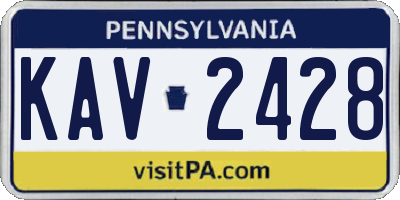 PA license plate KAV2428