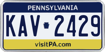 PA license plate KAV2429