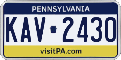 PA license plate KAV2430