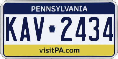 PA license plate KAV2434