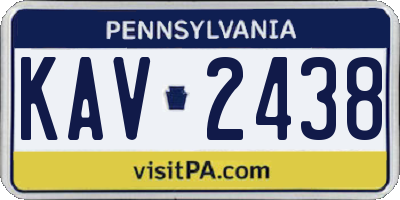 PA license plate KAV2438