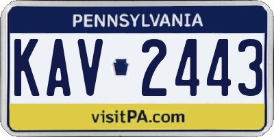 PA license plate KAV2443