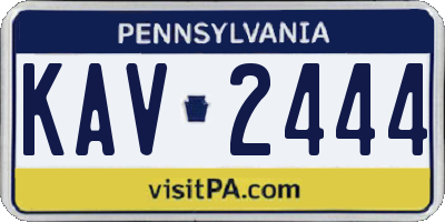 PA license plate KAV2444