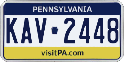 PA license plate KAV2448