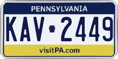 PA license plate KAV2449