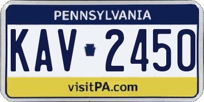 PA license plate KAV2450