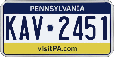 PA license plate KAV2451