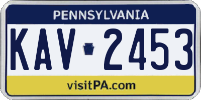 PA license plate KAV2453