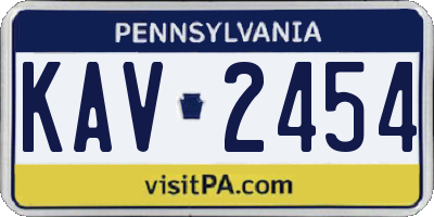 PA license plate KAV2454