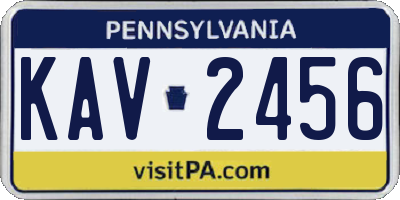PA license plate KAV2456
