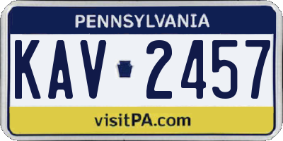 PA license plate KAV2457