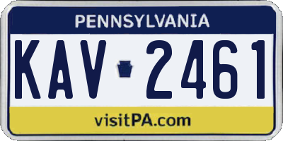PA license plate KAV2461