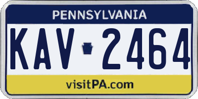 PA license plate KAV2464