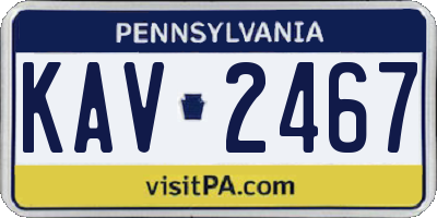 PA license plate KAV2467