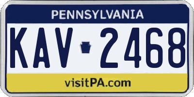 PA license plate KAV2468