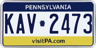 PA license plate KAV2473