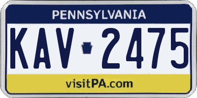 PA license plate KAV2475