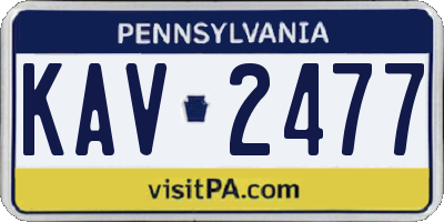 PA license plate KAV2477
