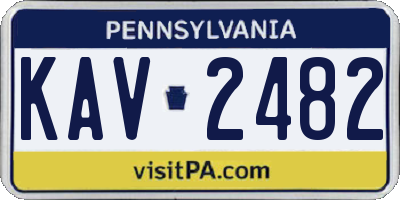 PA license plate KAV2482