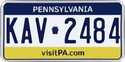 PA license plate KAV2484