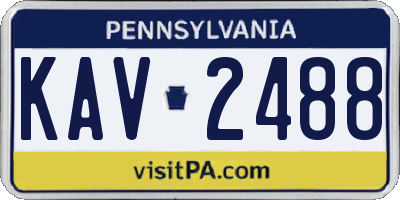 PA license plate KAV2488