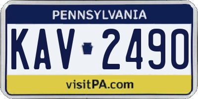 PA license plate KAV2490