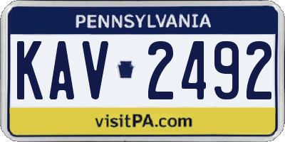 PA license plate KAV2492