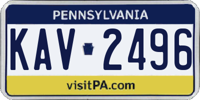PA license plate KAV2496