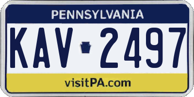 PA license plate KAV2497