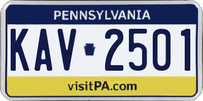 PA license plate KAV2501
