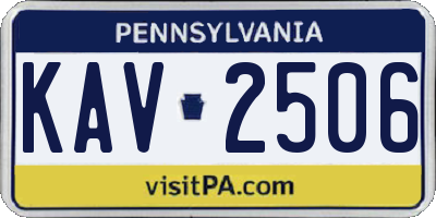 PA license plate KAV2506