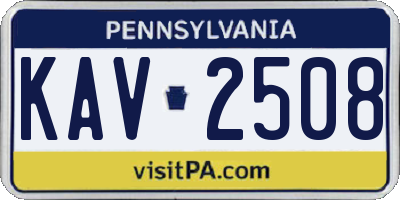 PA license plate KAV2508