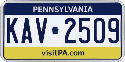 PA license plate KAV2509