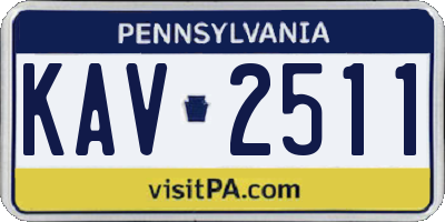 PA license plate KAV2511
