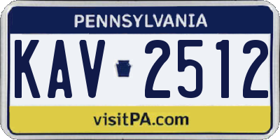 PA license plate KAV2512
