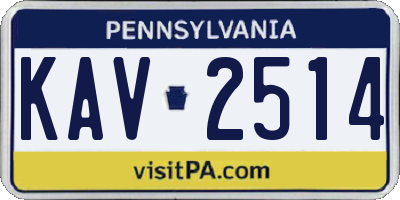 PA license plate KAV2514