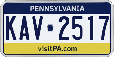 PA license plate KAV2517