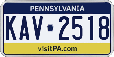 PA license plate KAV2518