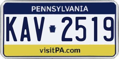 PA license plate KAV2519